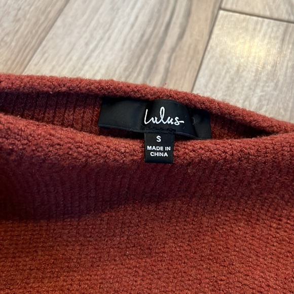Lulus Rust Red Mock Neck Knit Sweater - Picture 2 of 3